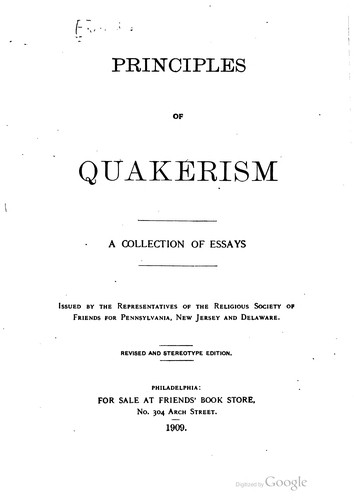 Cover for Principles of Quakerism