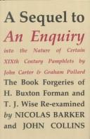 Cover for A sequel to An enquiry into the nature of certain nineteenth century pamphlets by John Carter and Graham Pollard