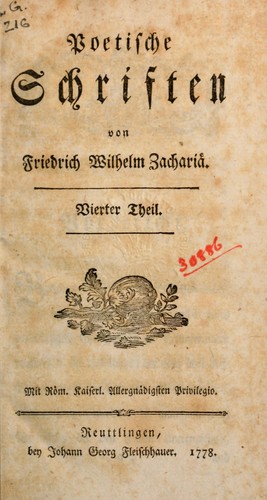 Cover for Poetische Schriften