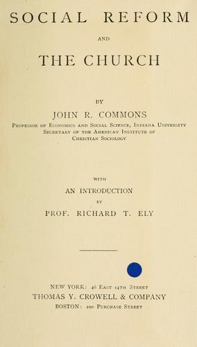 Cover for Social reform and the church