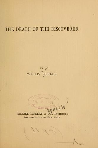 Cover for The death of the discoverer