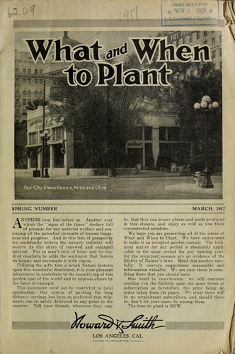 Cover for What and when to plant