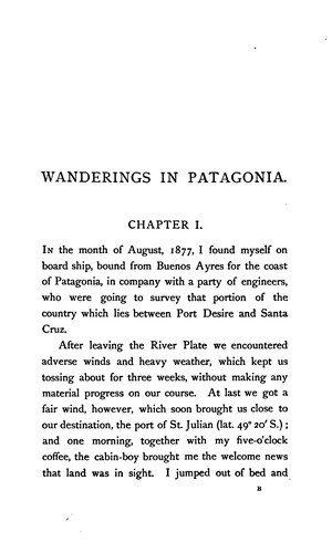 Cover for Wanderings in Patagonia: Or Life Among the Ostrich-hunters