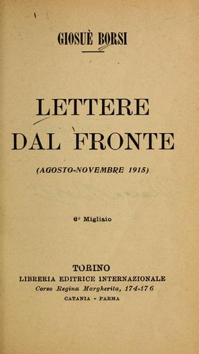 Cover for Lettere dal fronte (agosto-novembre 1915)