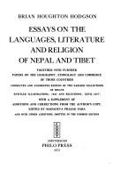 Cover for Essays on the languages, literature and religion of Nepal and Tibet, together with further papers on the geography, ethnology and commerce of these countries.