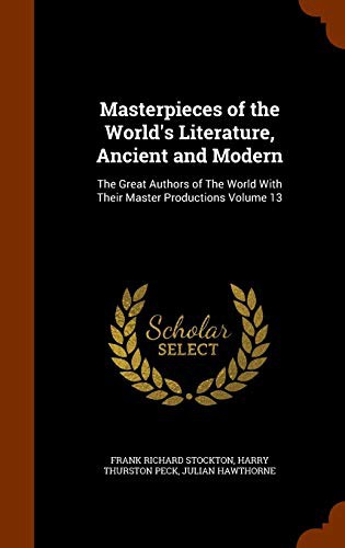 Cover for Masterpieces of the World's Literature, Ancient and Modern