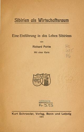 Cover for Sibirien als Wirtschaftsraum