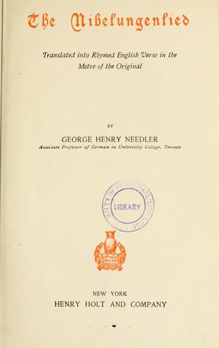 Cover for The Nibelungenlied