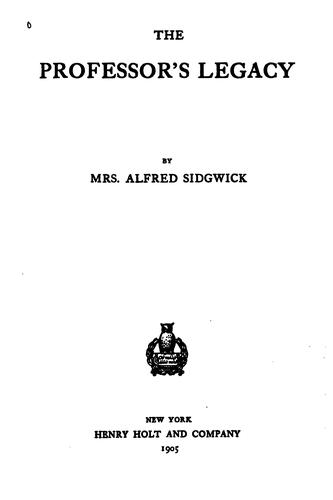 Cover for The professor's legacy