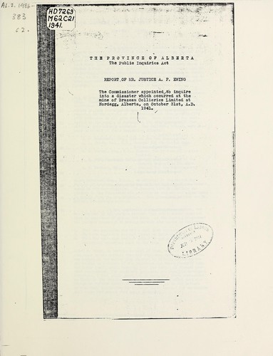 Cover for Report of Mr. Justice A.F. Ewing