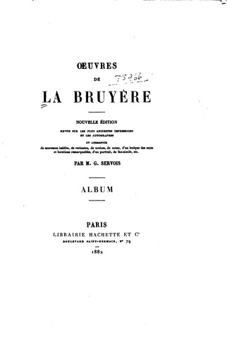 Cover for OEuvres de La Bruyère