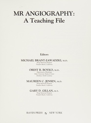 Cover for MR angiography