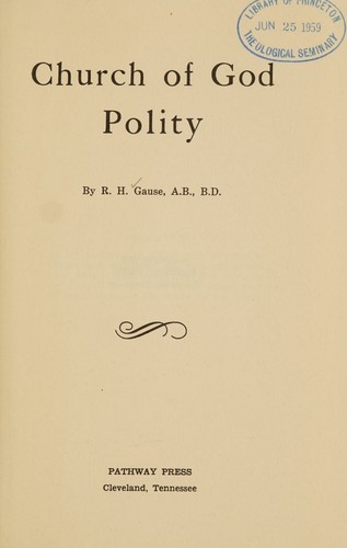 Cover for Church of God polity.