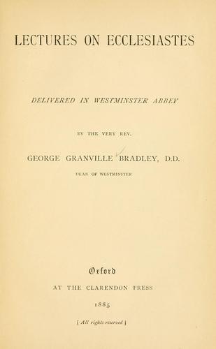 Cover for Lectures on Ecclesiastes