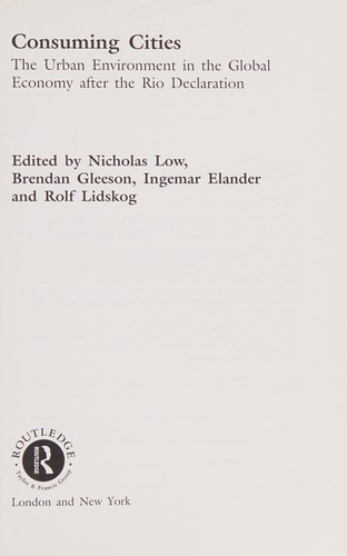 Cover for Consuming cities