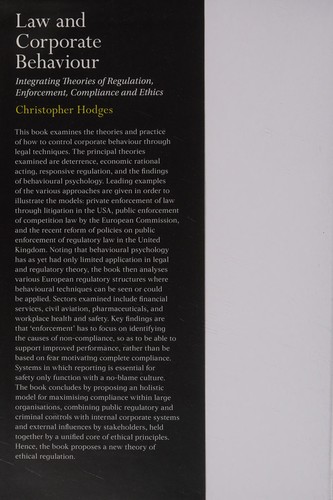 Cover for Law and Corporate Behaviour