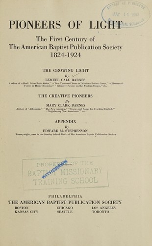 Cover for Pioneers of light