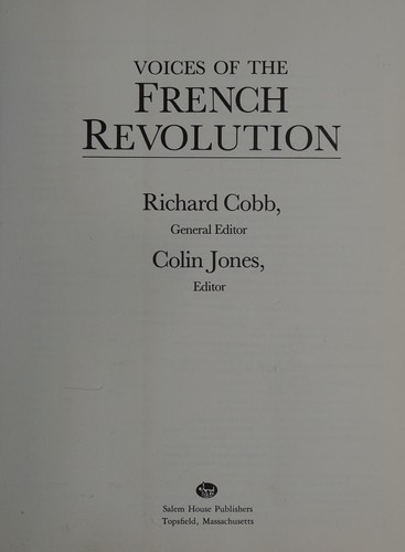 Cover for Voices of the French Revolution