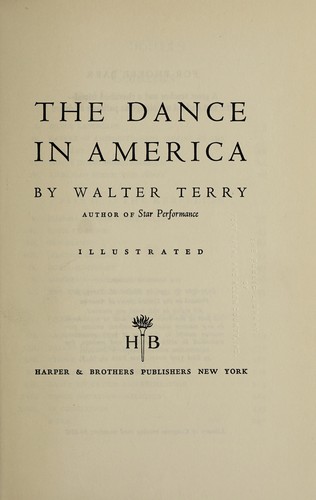 Cover for The dance in America.