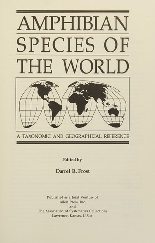 Cover for Amphibian species of the world
