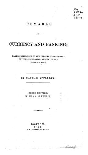 Cover for Remarks on Currency and Banking: Having Reference to the Present Derangement of the Circulating ...