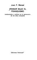 Cover for Pensar bajo el franquismo