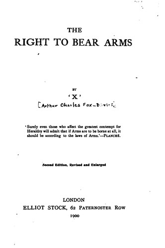Cover for The right to bear arms