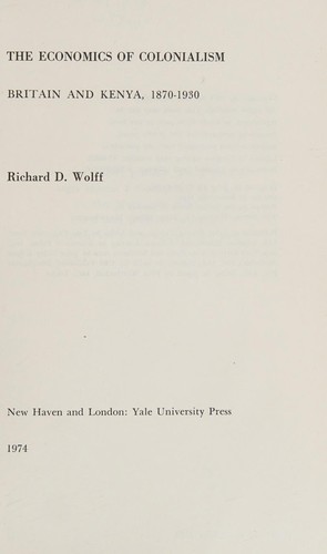 Cover for The economics of colonialism