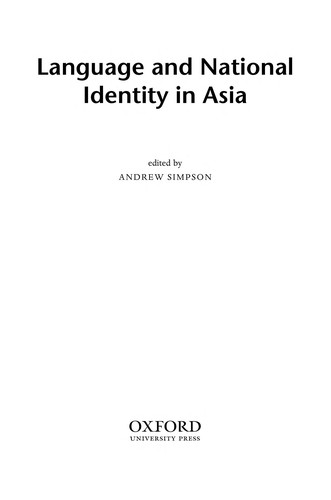 Cover for Language and national identity in Asia