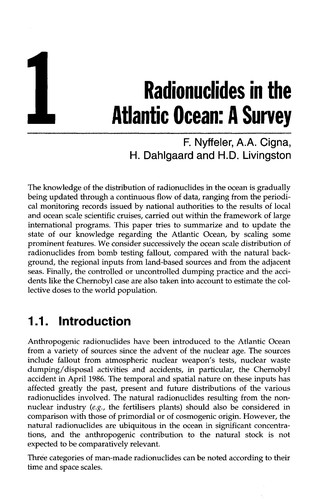 Cover for Radionuclides in the oceans