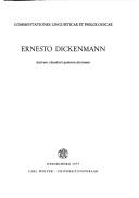 Cover for Commentationes linguisticae et philologicae Ernesto Dickenmann lustrum claudenti quintum decimum