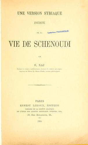 Cover for version syriaque inédite de la vie de Schenoudi