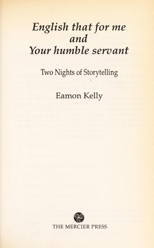 Cover for English that for me ; and, Your humble servant