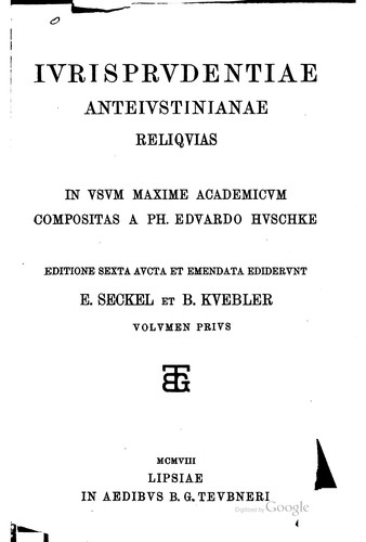 Cover for Ivrisprvdentiae anteivstinianae reliqvias
