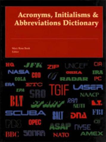 Cover for Acronyms, Initialisms and Abbreviations Dictionary/With Supplement (Acronyms, Initialism & Abbreviations Dictionary, 30th ed)