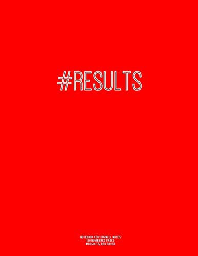 Cover for Notebook for Cornell Notes, 120 Numbered Pages, #RESULTS, Red Cover