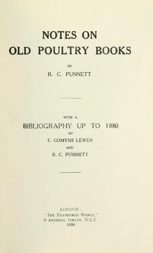 Cover for Notes on old poultry books