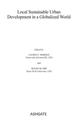 Cover for Local sustainable urban development in a globalized world