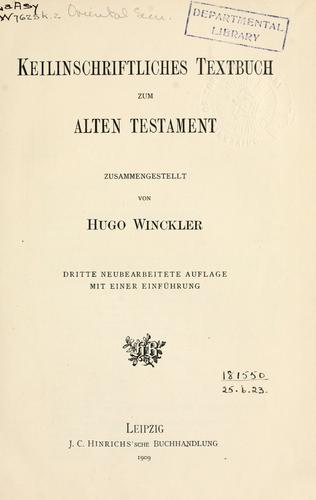 Cover for Keilinschriftliches Textbuch zum Alten Testament.