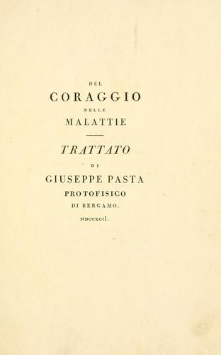 Cover for Del coraggio nelle malattie.