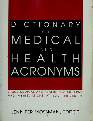 Cover for Dictionary of medical and health acronyms