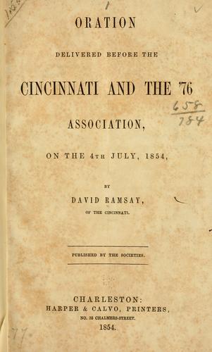 Cover for Oration delivered before the Cincinnati and the '76 association, on the 4th of July, 1854