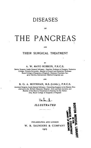 Cover for Diseases of the pancreas and their surgical treatment