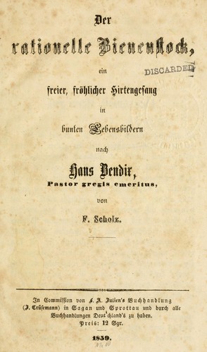 Cover for Der rationelle Bienenstock