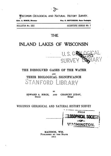 Cover for The inland lakes of Wisconsin