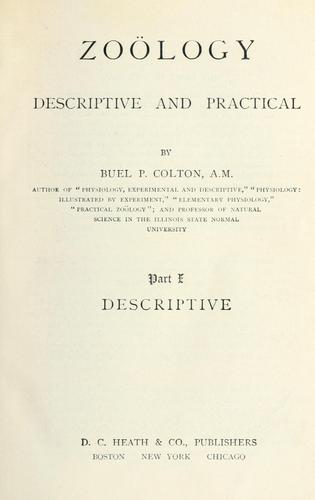 Cover for Zoology, descriptive and practical