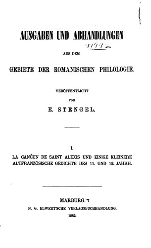 Cover for Ausgaben und Abhandlungen aus dem Gebiete der romanischen Philologie