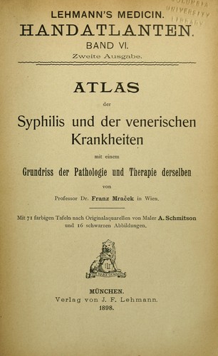 Cover for Atlas der syphilis und der venerischen krankheiten