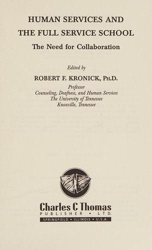 Cover for Human services and the full service school