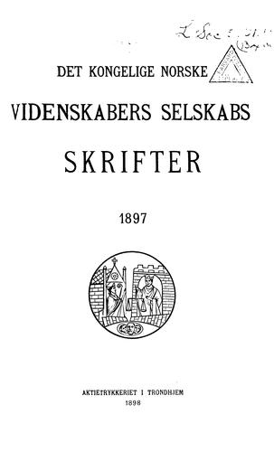 Cover for Det Kgl. Norske videnskabers selskabs skrifter